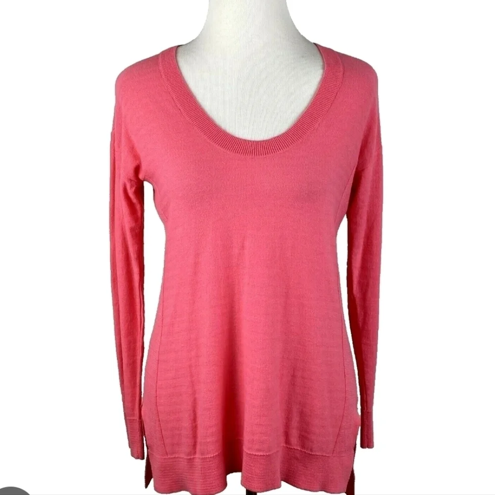 Vineyard Vines Sweater Womens Long Sleeve Scoop Neck Cotton Hot Pink Size L